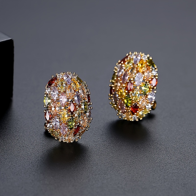 Colorful Sparkling Multicolor Women's Stud Earrings