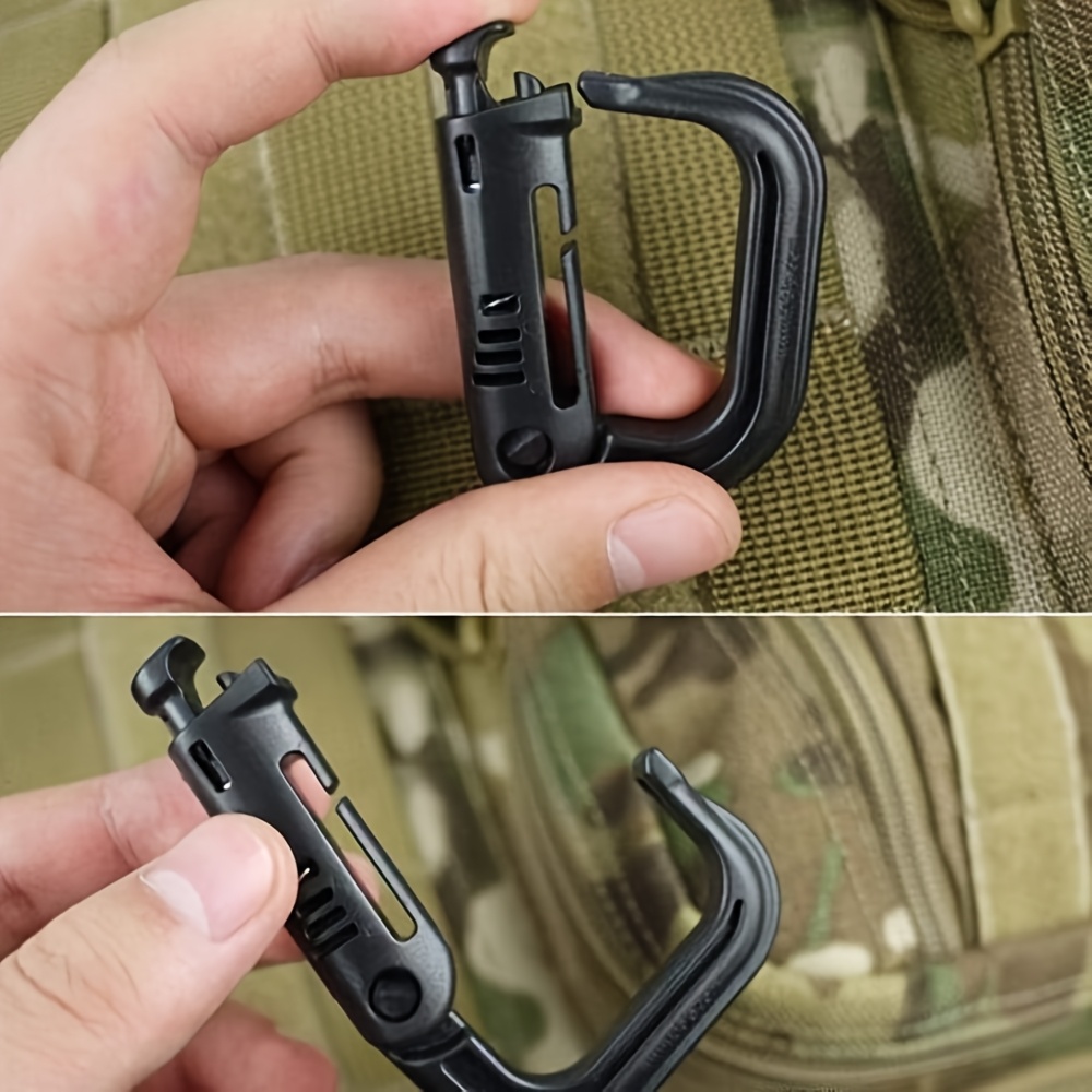 Confezione Da 2 Moschettoni Militari EDC A D, In Nylon, Per Attacchi MOLLE, Zaini E Fibbie