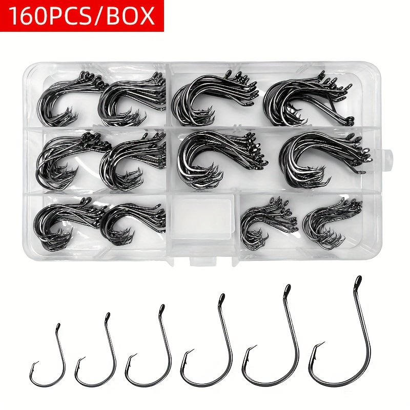 

160pcs Octopus Fishing Hooks Set - High Carbon Steel Hooks With Barbs For Saltwater And Bass - Holidays Gift For , Valentine's, Father's Day, Christmas & New Year