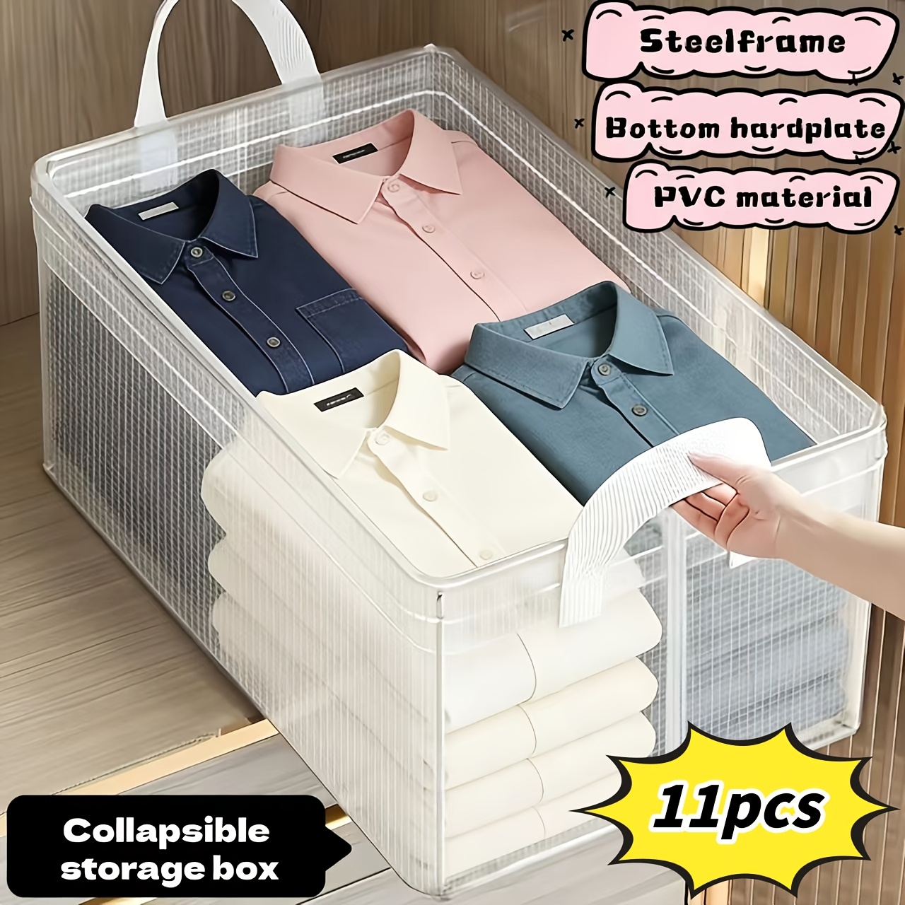 11pcs Set Foldable Storage Box with Steel Frame