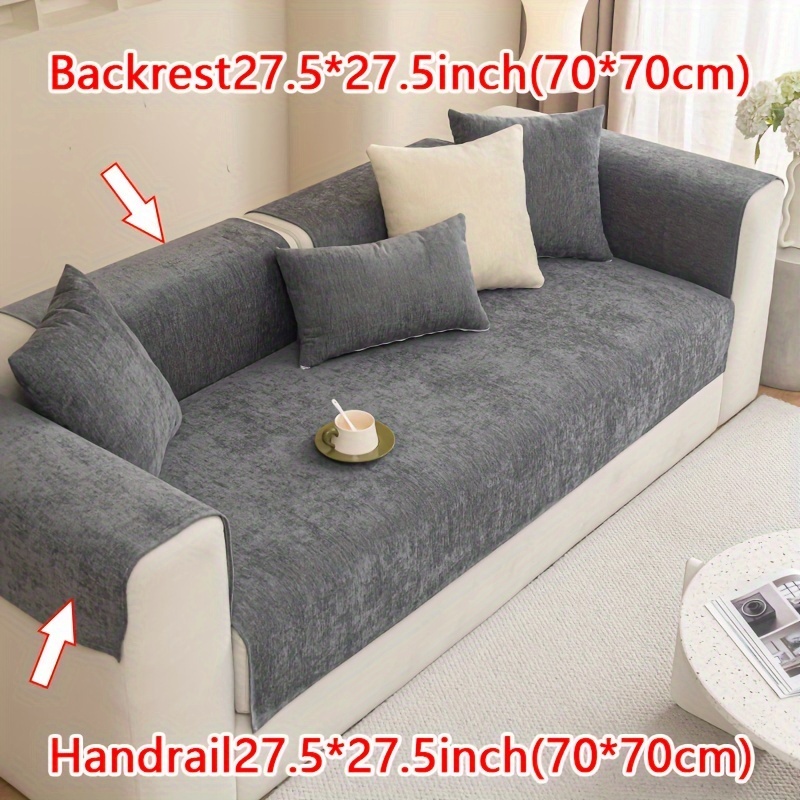 TEMU 1pc Solid Chenille Sofa Cushion -season Universal Easy Modern Anti-slip Sofa Case Full Cover Versatile Cover