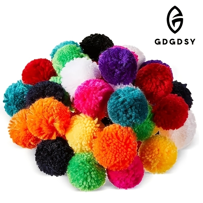 

20pcs Yarn Pom Poms-2 Inch Yarn Balls For Hats Or Party Decorations- Craft Pompoms