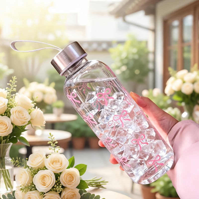 Image of 500ml Transparent Straight Water Cup With Lanyard Portable Outdoor Slim Drinking Cup Simple Leak-proof Drop-proof Daily Tumbler