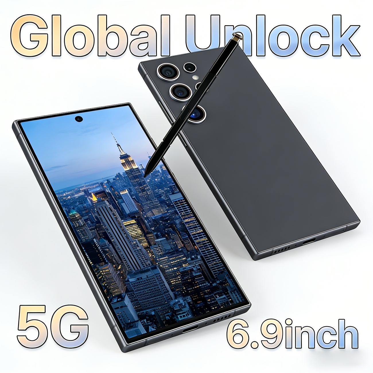 x25 ultra 2026 5g new model 6 9 inch hd large screen smartphone multi function unlocking phone   4gb   64gb storage front and rear hd cameras   data cable earphones and protective case perfect as a birthday gift or halloween Product details 1