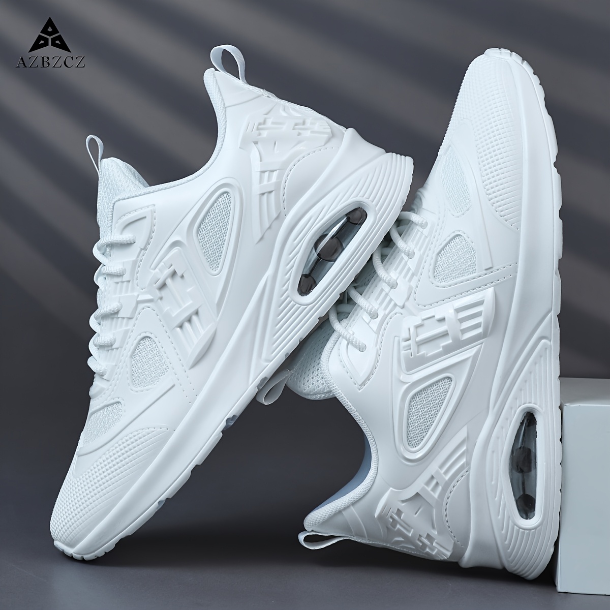 TEMU Azbzcz Men's Sneakers, Low-top Casual Lace-up Cushioning Running Shoes, Comfortable Footwear