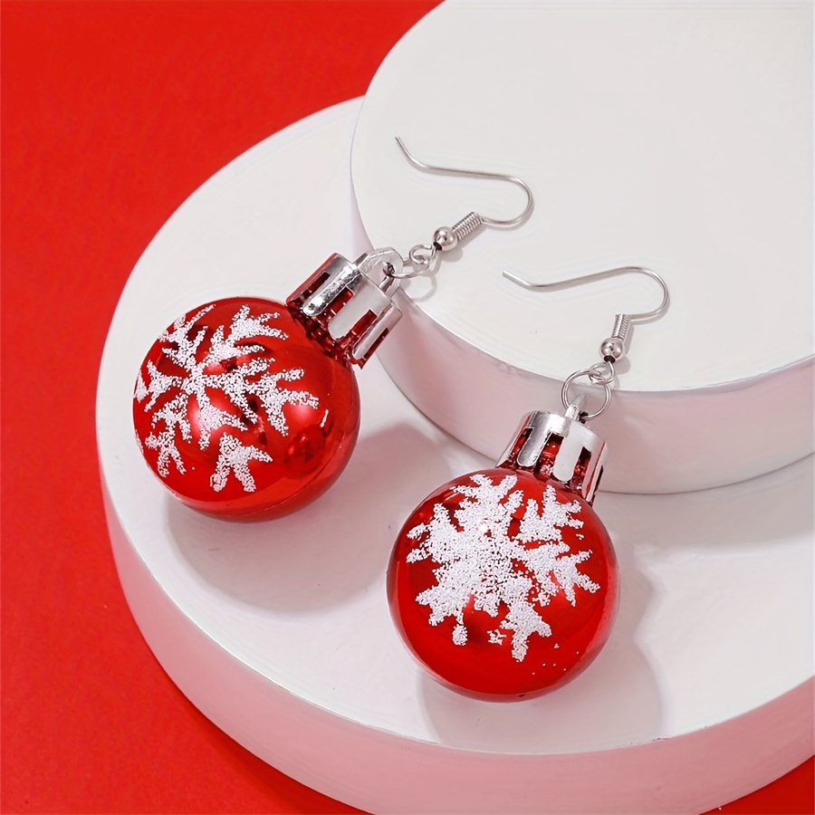 

1 Pair Christmas Round Ball Women's Pendant Earrings Holiday Casual Party