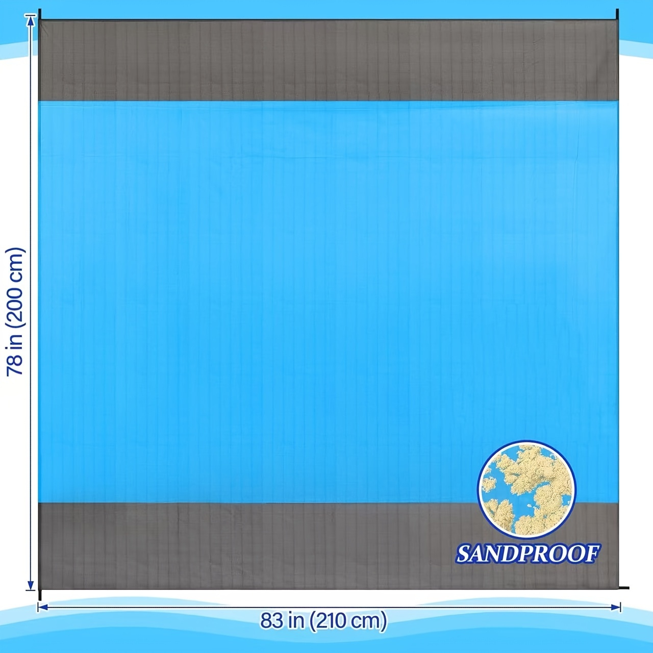 Beach Blanket Oversized, 79''x83'' Extra Large Beach Mat, Portable Picnic Mat For Travel Camping Hiking, Lightweight Beach Essentials