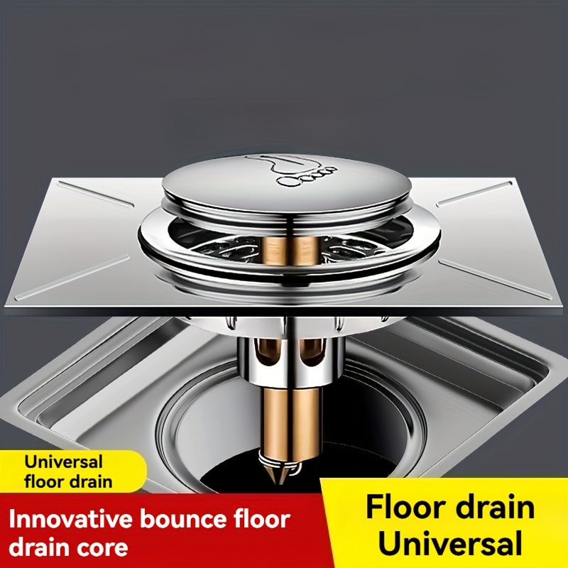 

Stainless Steel 304 Pop-up Floor Drain With Bounce - Anti-odor, Insect-proof, For Bathroom, Kitchen, Balcony - , , Fast Drainage