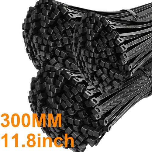 50 piezas de de nailon negras de 4.8 mm x 30 cm, correas autoblocantes resistencia engrosadas, de alambre resistentes y duraderas para agrupar, multiusos para hogar/ /jardinería/ , gestión y organización de cables, adecuadas para agrupar y cables/tubos/