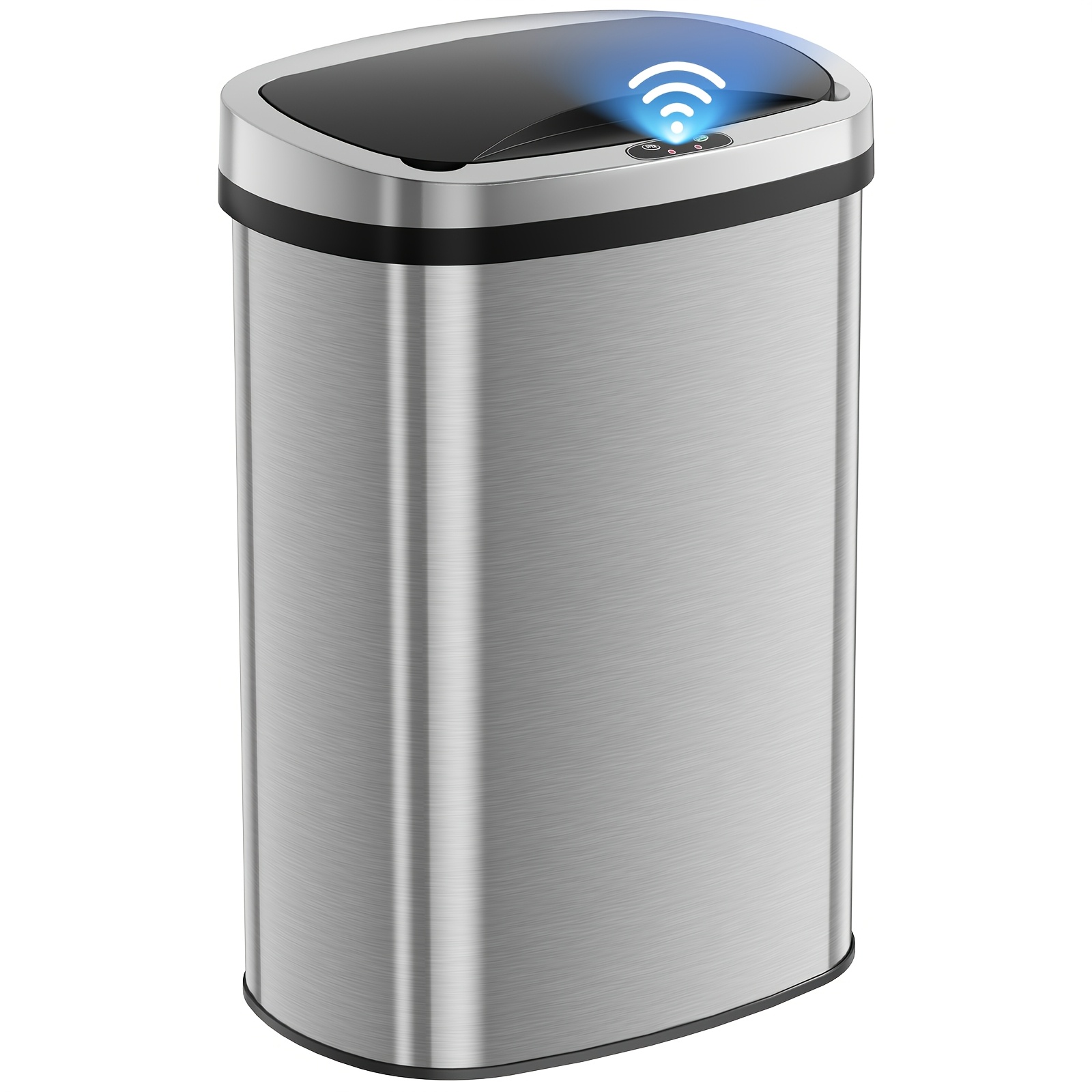 TEMU 13 Gallon Automatic Trash Can, 50l Stainless Steel Touchless Motion Sensor With Odor-proof Sealed Lid For Kitchen And Office