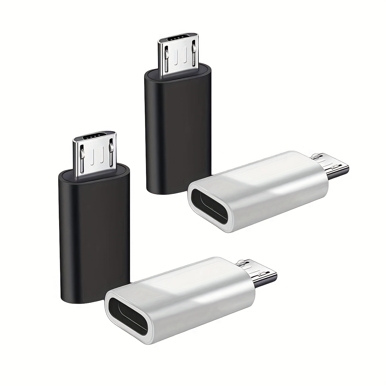 TEMU Adaptateur Micro USB vers USB-C, Connecteur Type C vers Micro USB, Prise et Lecture Supportée pour Charge et Données, Charge Rapide et Transfert
