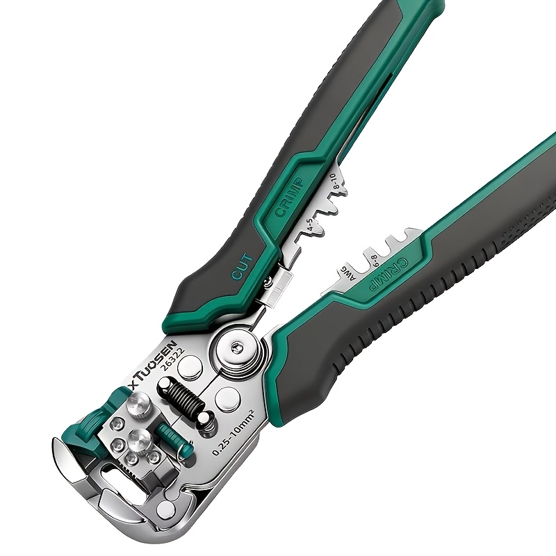 TEMU 1 pièce Pince à dénuder automatique pour électricien, outil de dénudage/coupe/sertissage de fils, dénudeur multifonctionnel avec plage de