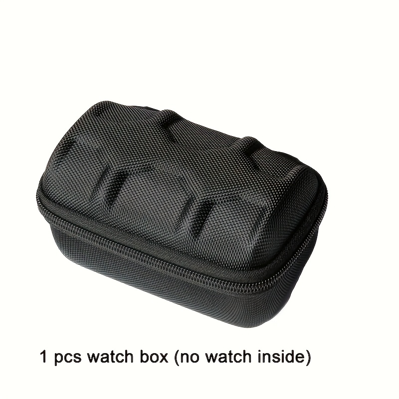TEMU 1pc, 2 Card Slots Orange Watch Storage Box With Sponge Pillow Portable Travel Hard Shell Watch Protection Storage Gift