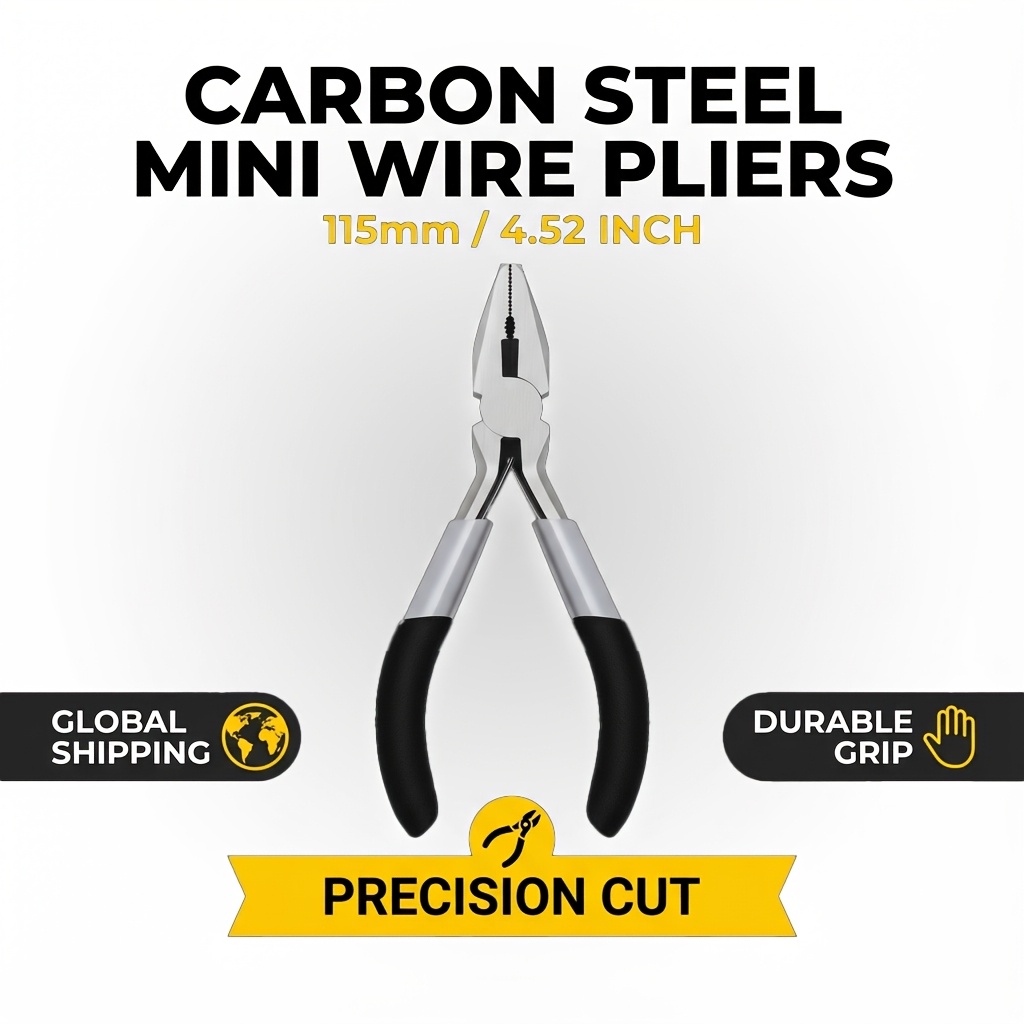 TEMU 4.52 Inch Carbon Steel Mini Pliers Precision Wire Cutters Jewelry /electronics Disassembly/ Handcraft/ Household Hardware/ Fishing Gear Tools