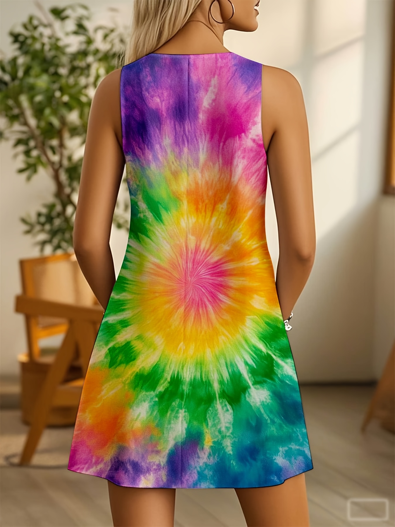 tie dye fitted dress Tie-dye Lycra bodycon dress
