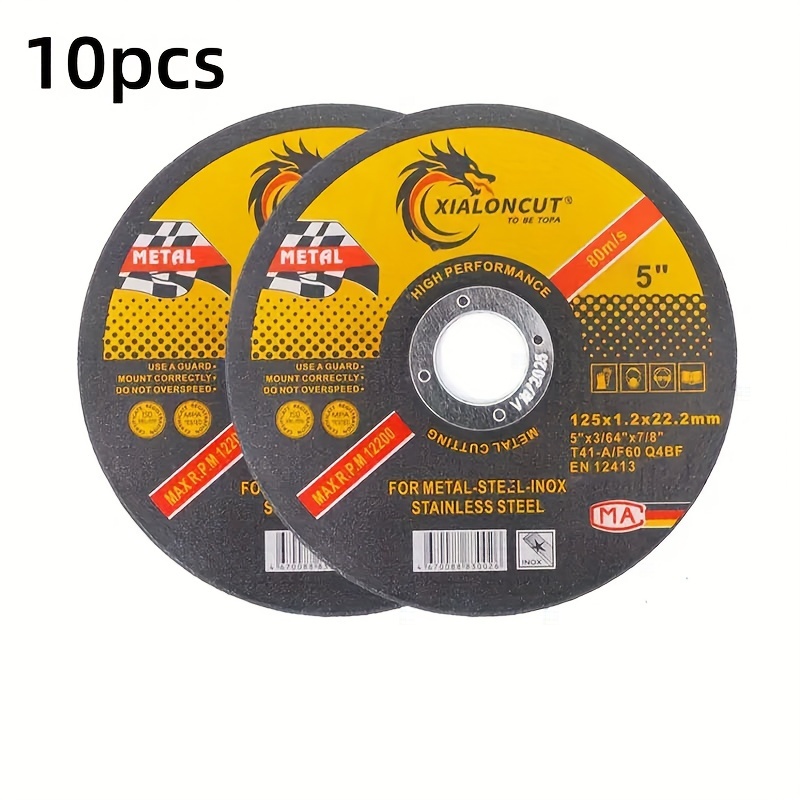 

10-pack High-performance Metal Cutting Circular Saw Blades, Double Mesh Resin Grinding Wheels For Steel And Stainless Steel - 1.2mm Thickness For Efficient Cutting