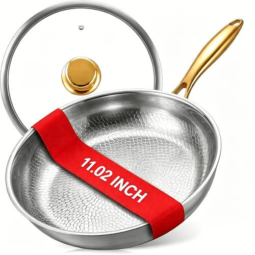 item picture 2026 new premium titanium frying pan with lid durable scratch pure titanium ptfe free nonstick cookware scratch resistant for induction gas oven dishwasher safe