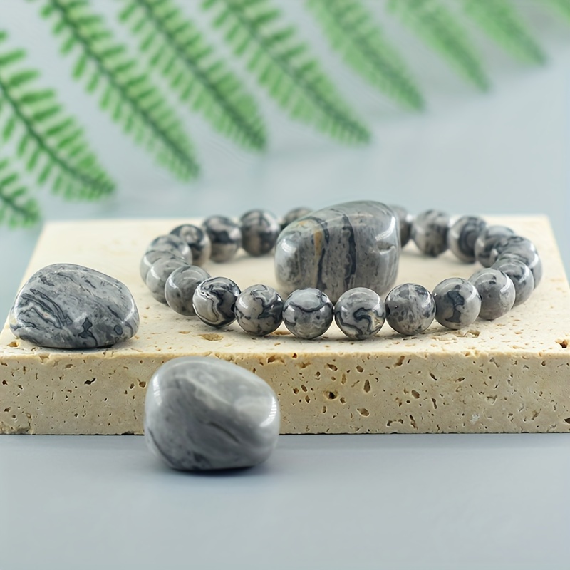 

Stylish Men's Natural Stone Stretch Bracelet - Fade-resistant, Perfect For Casual Attire & Special Occasions