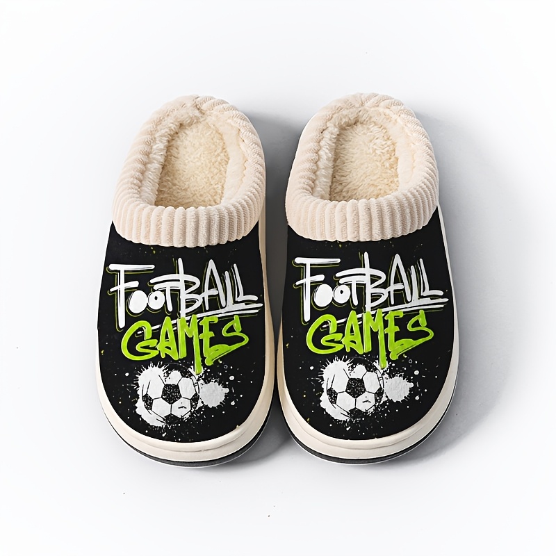 TEMU Kids Printed Indoor Slippers For Boys And Girls, Cozy Plush-lined Shoes, Lightweight Bedroom Slippers For Home And Clothes, Cute Gift For