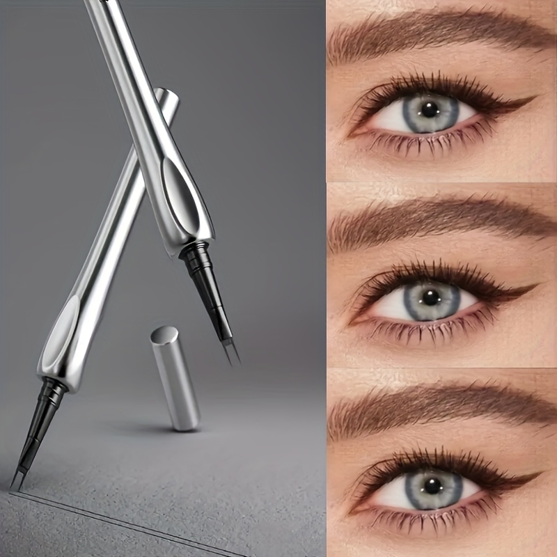 dual tip eyebrow pencil ultra fine angled brush for natural   brows waterproof smudge proof long lasting formula sweatproof non transfer all light beige types   for everyday special occasions makeup application sleek metallic look precise application tool 0