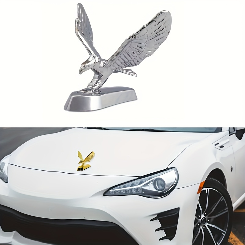 TEMU Autocollant Métallique 3D pour Voiture - Aigle Volant, Autocollant Décoratif pour Couvercle de Moteur avec 'Oiseau Adapté à la Voiture, Support