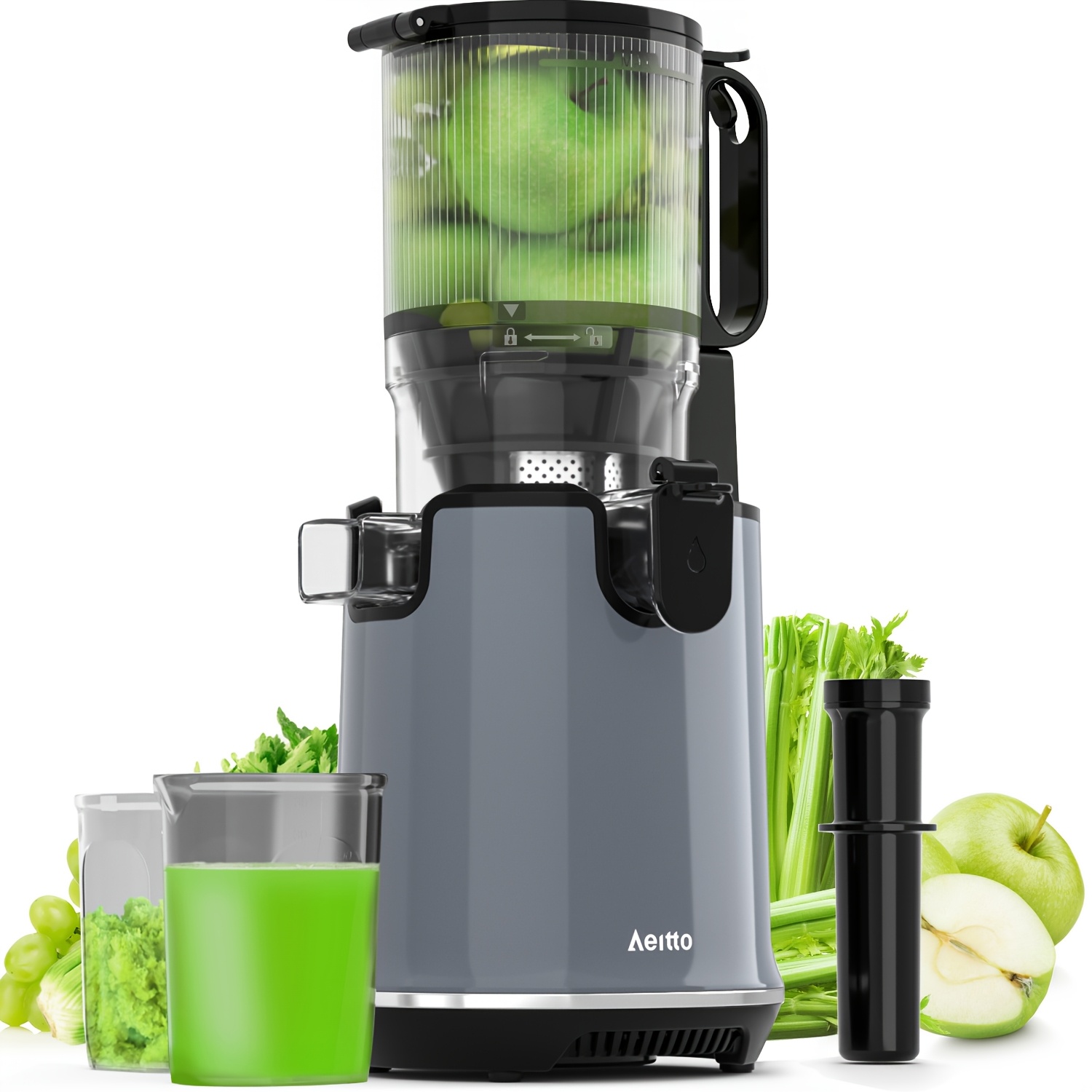 

Cold Press Juicer With 5.3-inch Large Trough, Juicer, Easy To Clean With A Brush, Chew Juicer