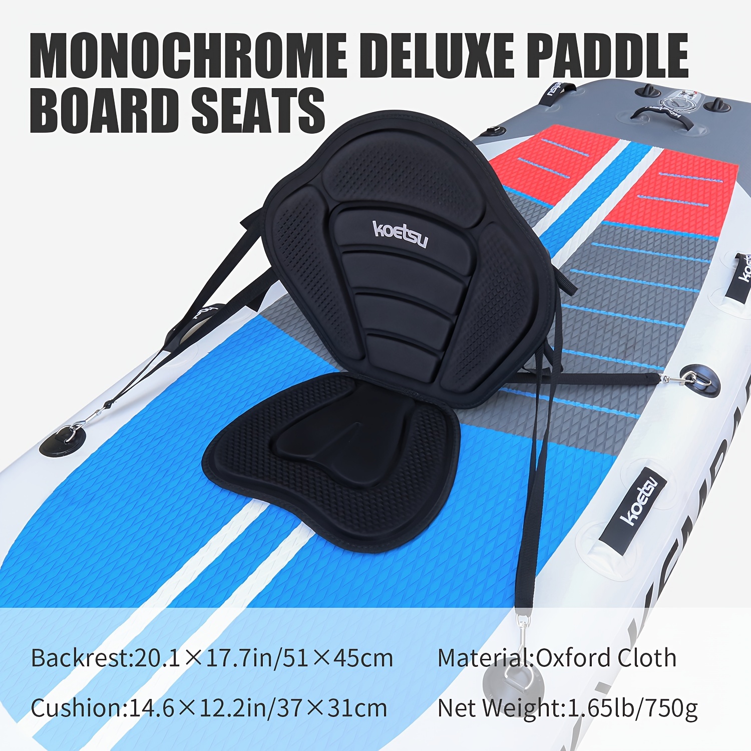 TEMU 1 Koetsu Paddle Board Easy Seat | Surfing Sup Paddle Board Rowing Board Canoe Portable Backrest Cushion