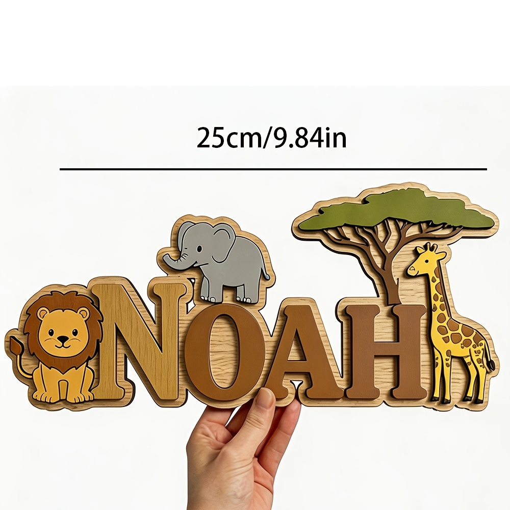 Custom Noah's Ark Jungle Themed Wooden Wall Decor