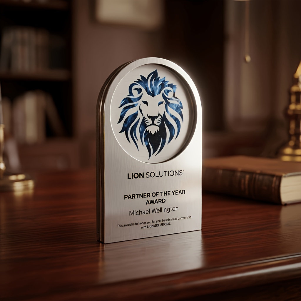 TEMU 1pc Personalized Individual Wooden And Individual Silvery Acrylic Rise Trophy Prize, Personalized Easy Trophy, For Sports Contribution Children