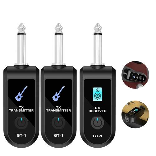 guitar wireless receiver transmitter 2 4ghz wireless guitar system compatible with electric guitars basses amplifiers mixers and recording devices for guitarists one drag two