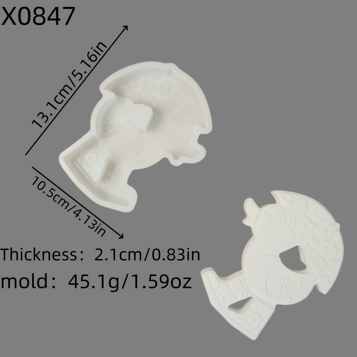 Image of Resin Casting Molds For A 3d Umbrella Duck, Candle Silicone Molds, Plaster Ornament Silicone Molds, Silicone Molds For Home Decor, Epoxy Resin Molds 45.1 X0847