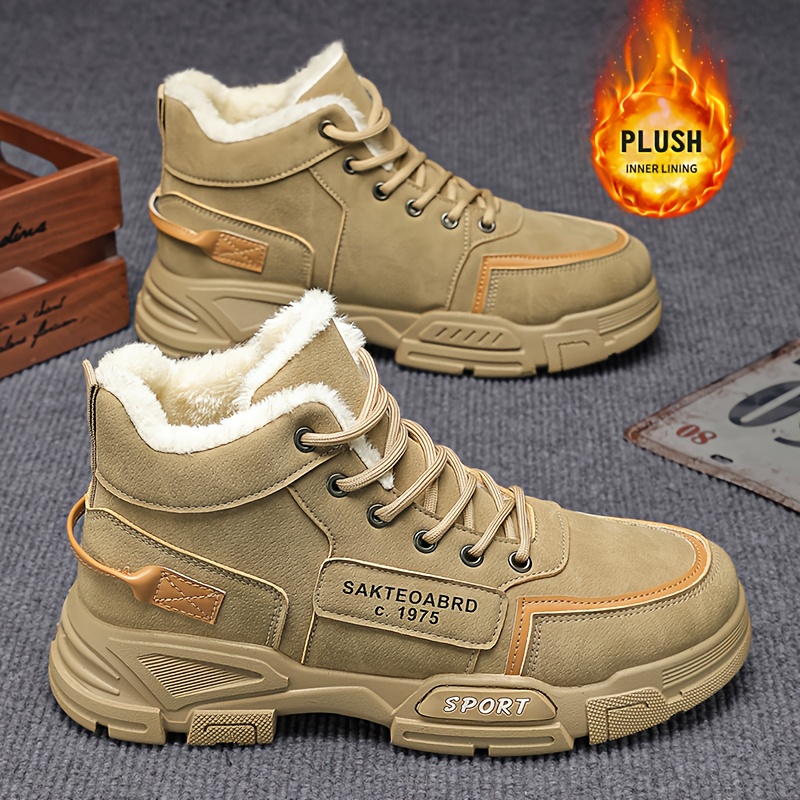 MAINALUNМужскиепрочныевысокиеботинкидлялюбойместности–всесезоннаяподошваизPUиPVC,мягкаяподкладка,шнуровка,дляулицыигорода,бежевый/цветной,универсальноесцеплениедляпоходов,повседневнойноскии(совместимыстолстымизимниминосками)