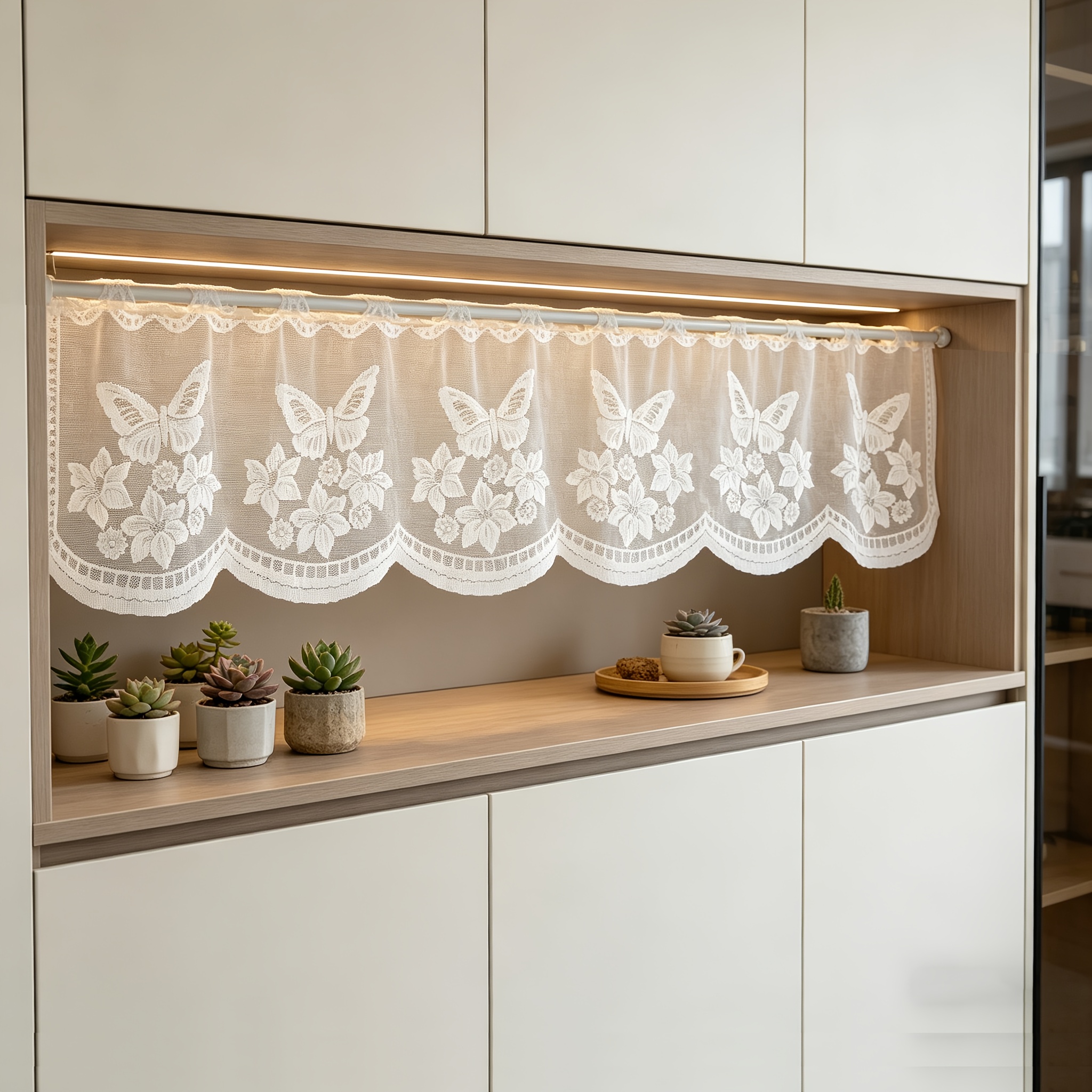 TEMU 1pc Semi-transparent Rod-pocket Valance Curtain Panel With Trim - Suitable For , Modern Minimalist Valence For, Bedroom,, Dorm - Installation,