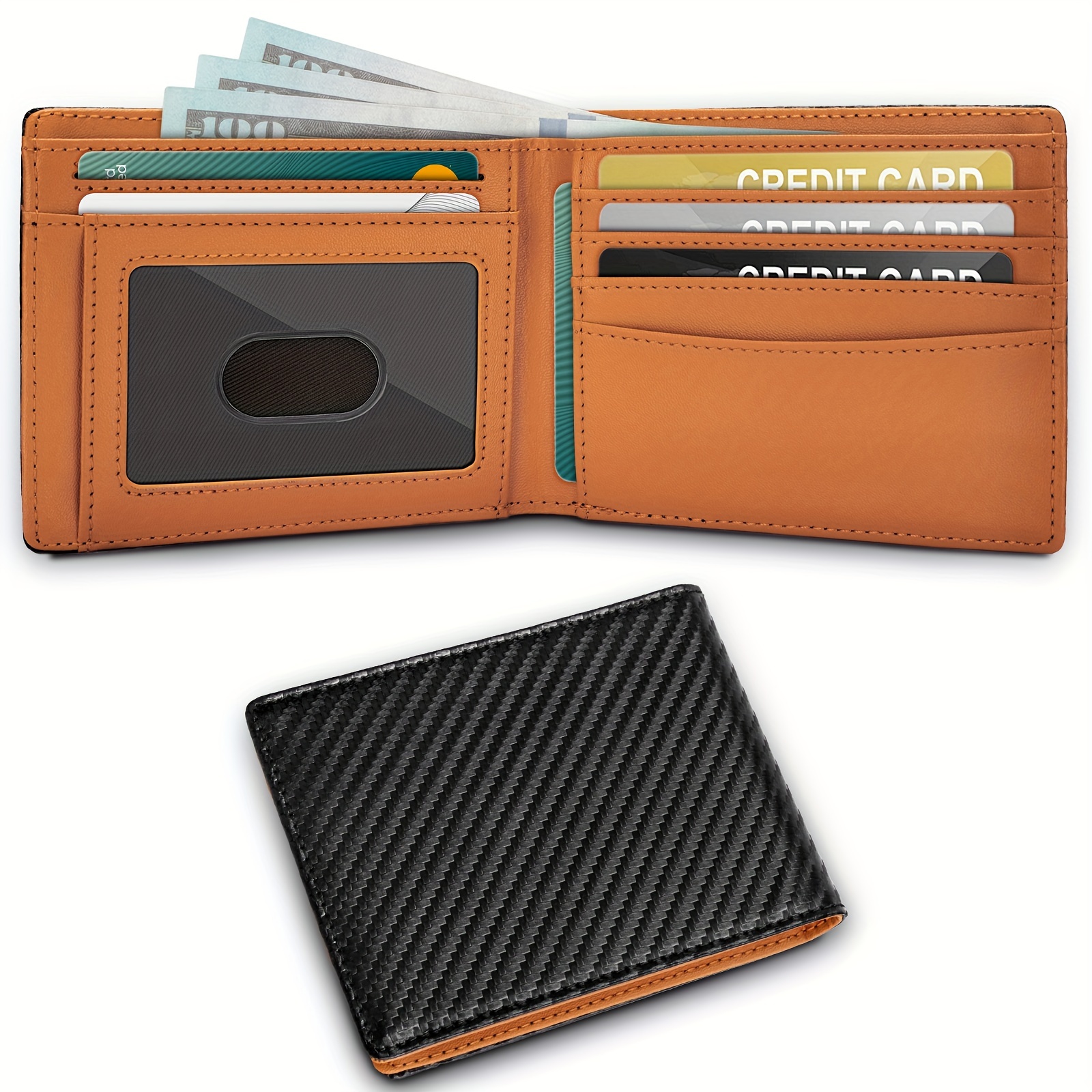 

1pc Wallet For Men, Top Layer Cowhide Rfid Blocking Bifold Wallet, With 1id Window