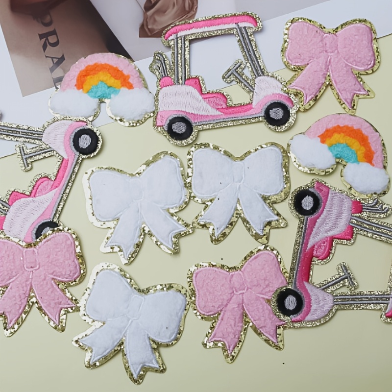 five white cartoon   pattern patches stylish and attractive suitable for down jackets trench coats and everyday wear