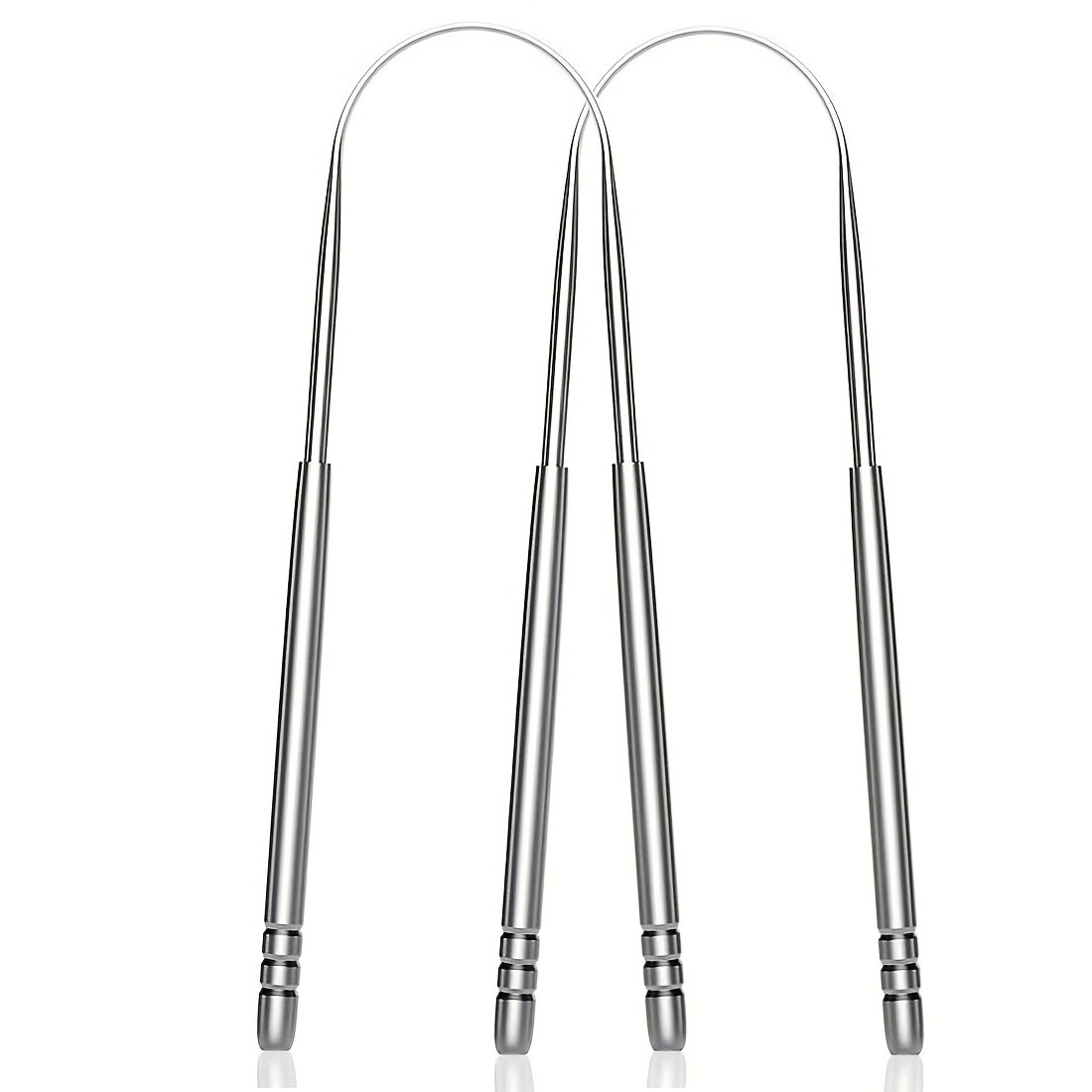 Image of 2 Pack Tongue Scraper, Stainless Steel Tongue Cleaner For Adults And, Professional Tongue Brush For Oral Care