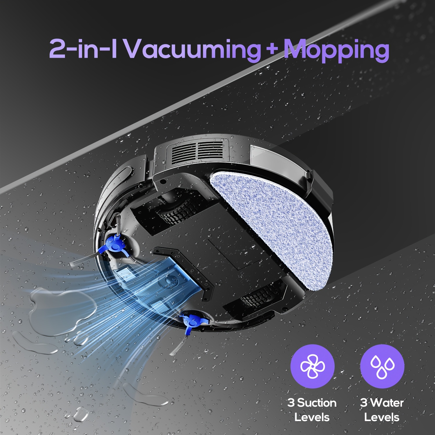 robot vacuum and mop combo app 2 in 1 robot vacuum cleaner 4000pa suction scheduled cleaning automatic recharge for pet hair low carpet details 1