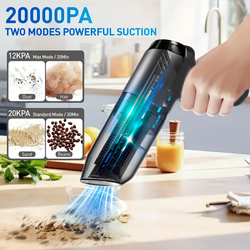 

Powerful 15000pa Brushless Mini Handheld Vacuum Cleaner For Cars And Desks, Usb Rechargeable With , ,