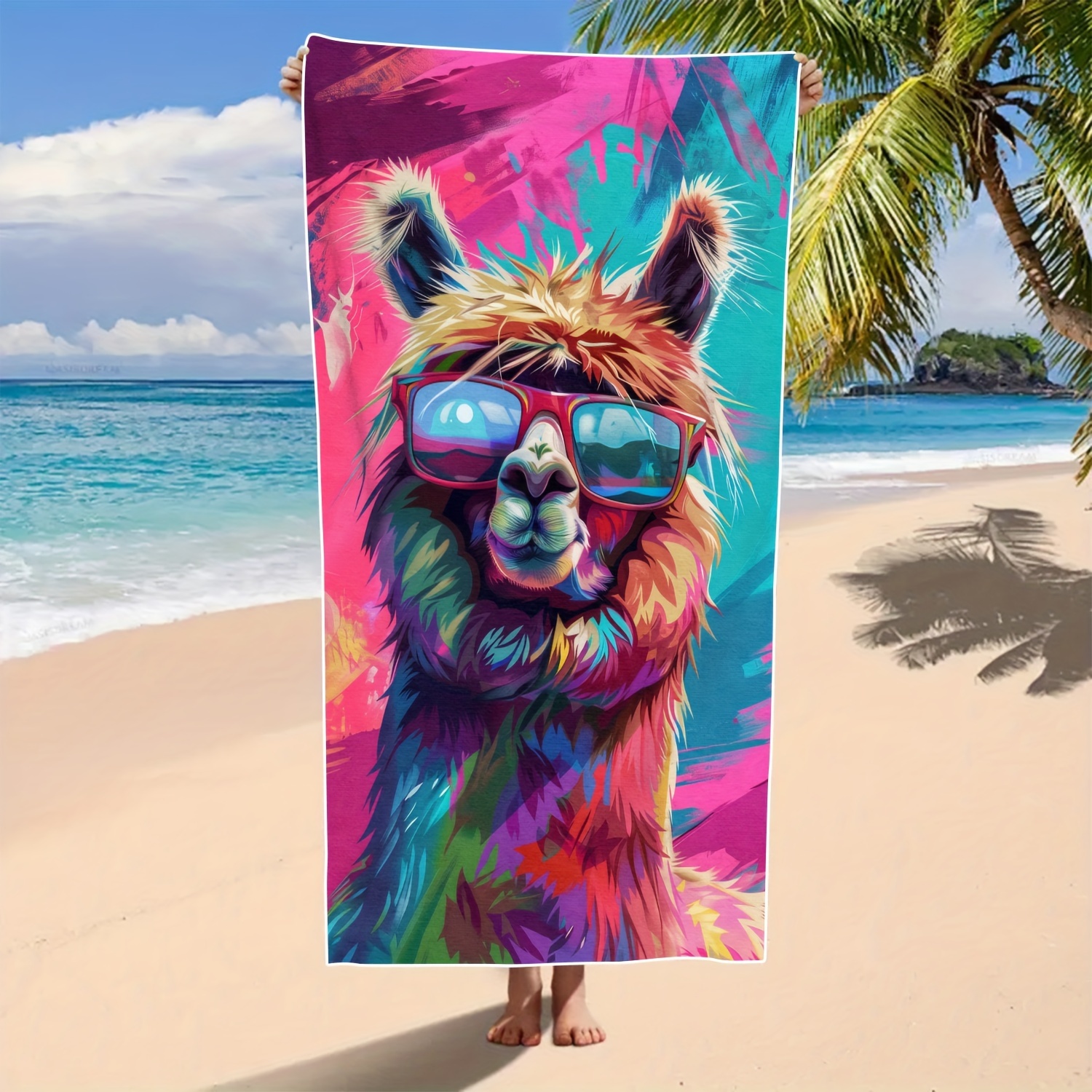 TEMU Pattern Towel - 1pc Absorbent Blanket, Washable, For And
