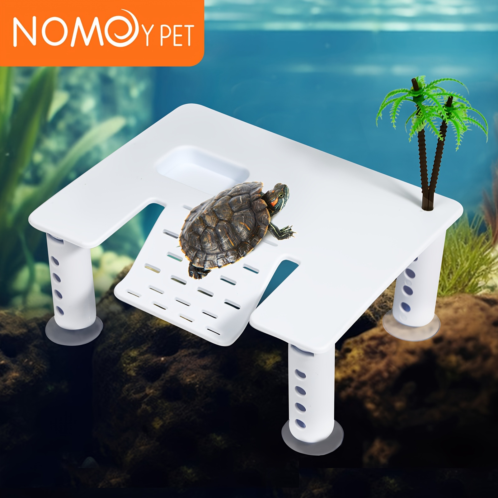 1pc Turtle Basking Platform With Suction Cup Tortoise Climbing