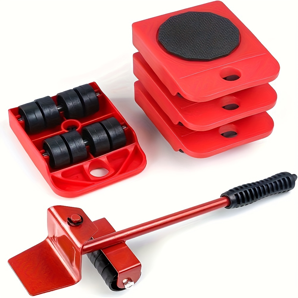 TEMU 5pcs -duty & Appliance Moving Kit - Red, And Roller Tools