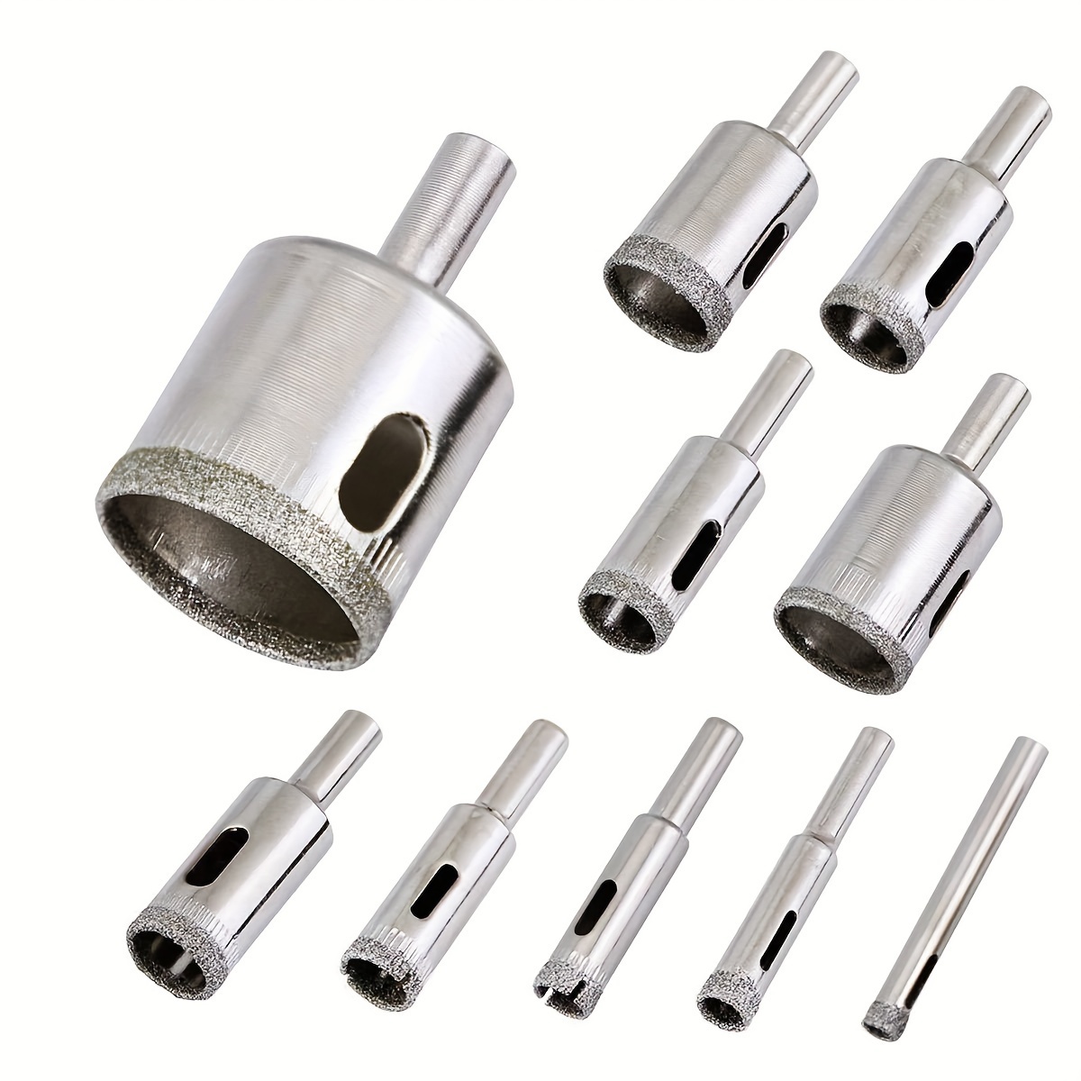 

10pcs Set, Electroplated Glass Drill Bit, Hole Opener Set