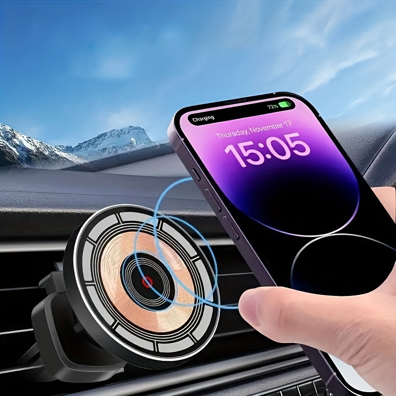 

Magnetic , 15w Wireless Charging Mount With Led Indicator, 2.36inch/6cm Universal Compatibility, 2.95inch/7.5cm Base, Easy Clip Design For Vehicle Air Vent, Includes Usb Cable And User Manual
