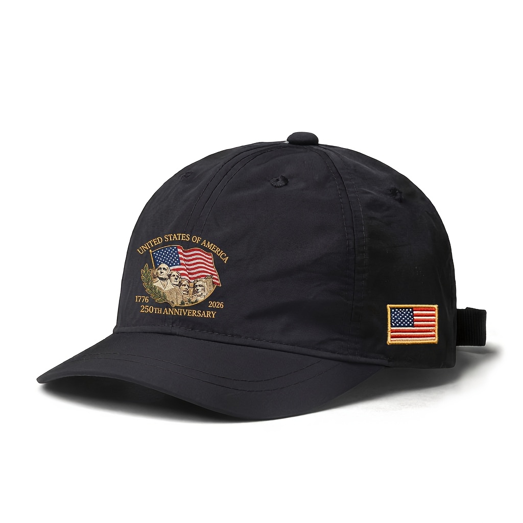 TEMU Gorra de béisbol de visera corta estilo vintage americano para hombre, 1 pieza - Gorra , ajustable y de secado rápido, adecuada para deportes al