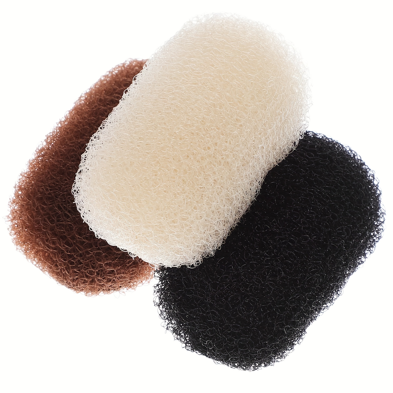 3 Large Capacity Bump Hair Sponge Attachments And Clips - Hairstyle Tools For Women And