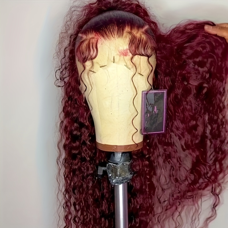 TEMU 13x4 Deep Curly Lace Wig Black Curly Wig High-temperature Fiber Transparent Lace Front Wig Deep Curly Lace Front Wig Natural Black 180 Density Wig For Women 28 Inch