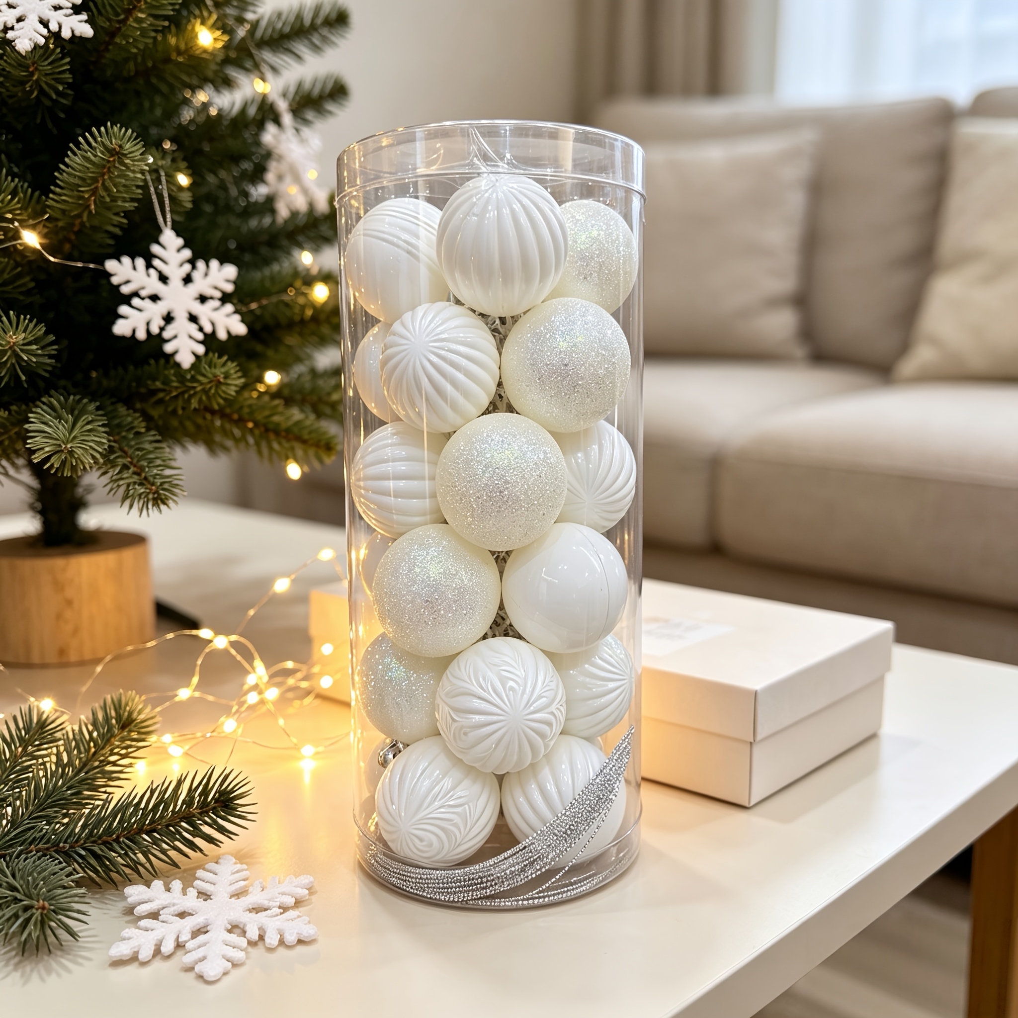 TEMU Christmas Ball Ornaments Hanging Balls Hanging Decorations Christmas Tree Ball Scene Arrangement 4cm 24pcs Set