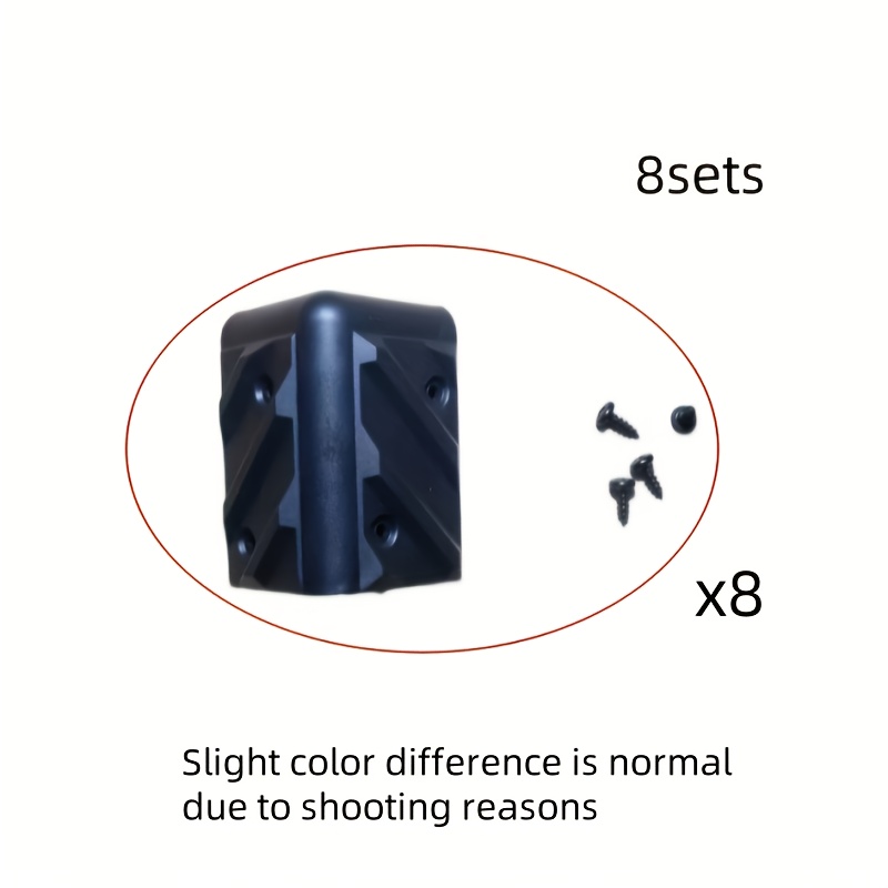 TEMU 8 ensembles de protections d'angle pour boîtier de haut-parleur noir, résistantes à l', anti-collision, équipées de vis de montage