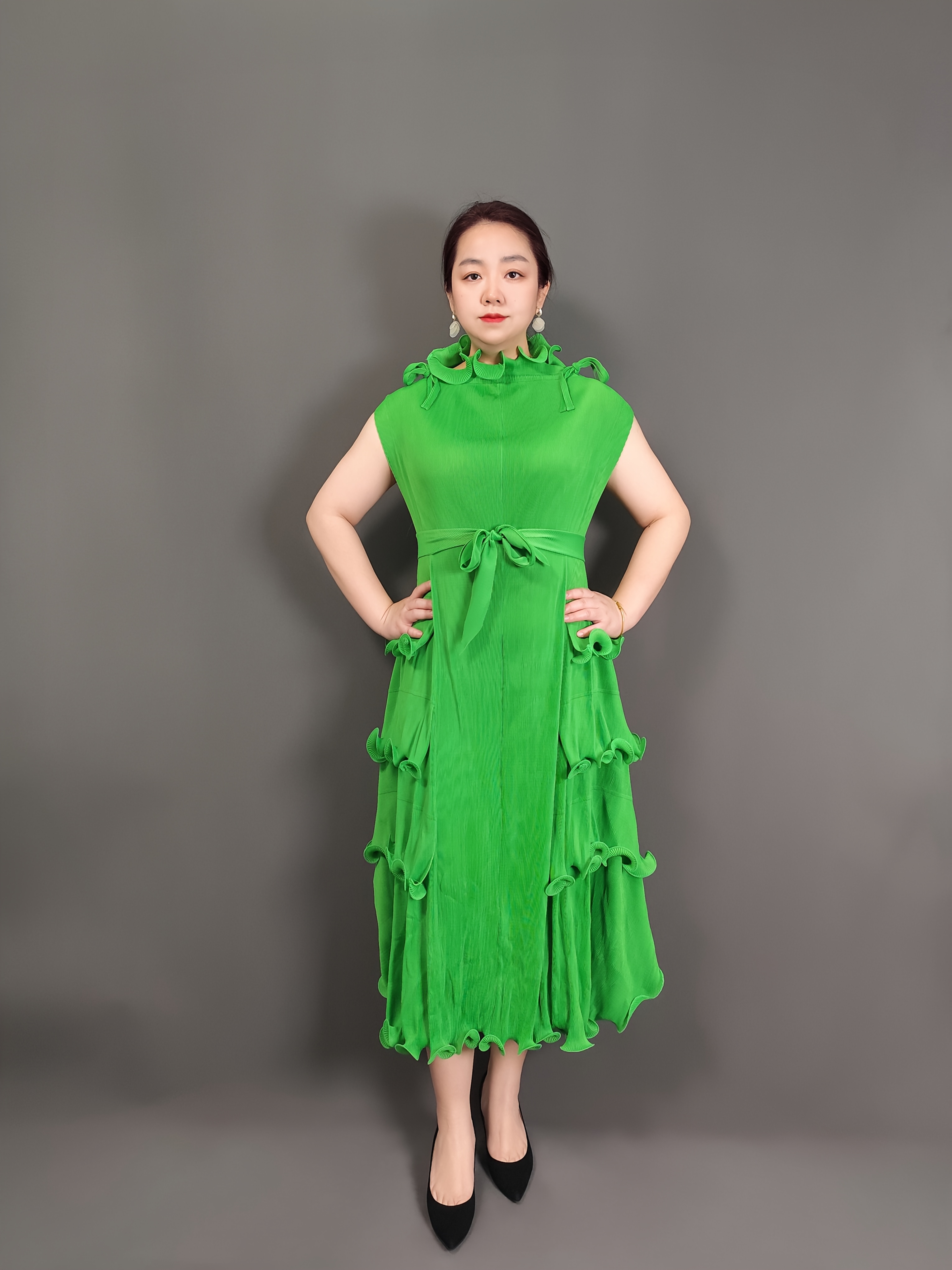 green emerald velvet dress Red And Green Festive Bud Hoodie Dress main image 0