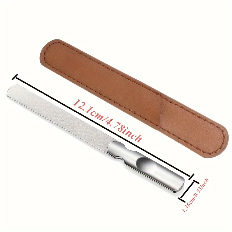 professional stainless steel nail file double sided manicure tool for natural nails heavy duty reusable   hands feet nail care details 2